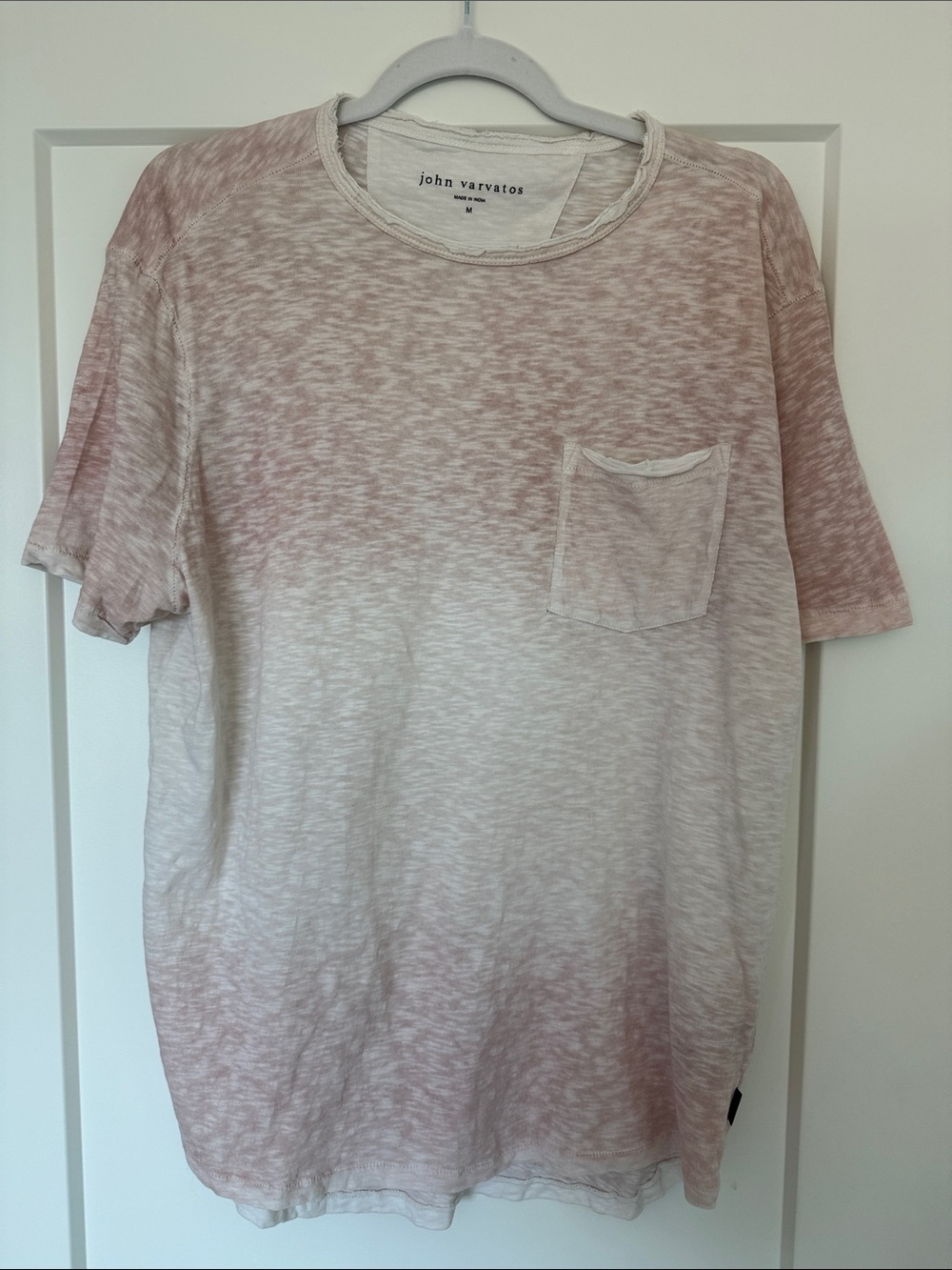 John Varvatos Men's Washed Blush Ombre Pocket Tee